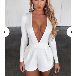 Babyboo White/Cream Playsuit